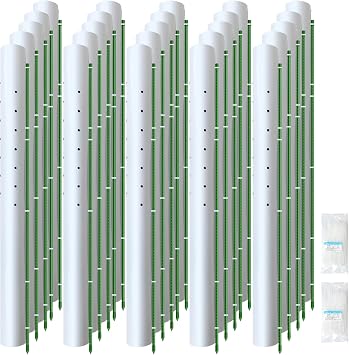 25 Pack 57 Inch Tree Grow Tubes with 25 Steel Plant Stakes and 200 Zip Ties, Tree Seedling Sapling Grow Tubes Vented Seedling Protector Set, Plant Grow Shelter for Outdoor Saplings Protection