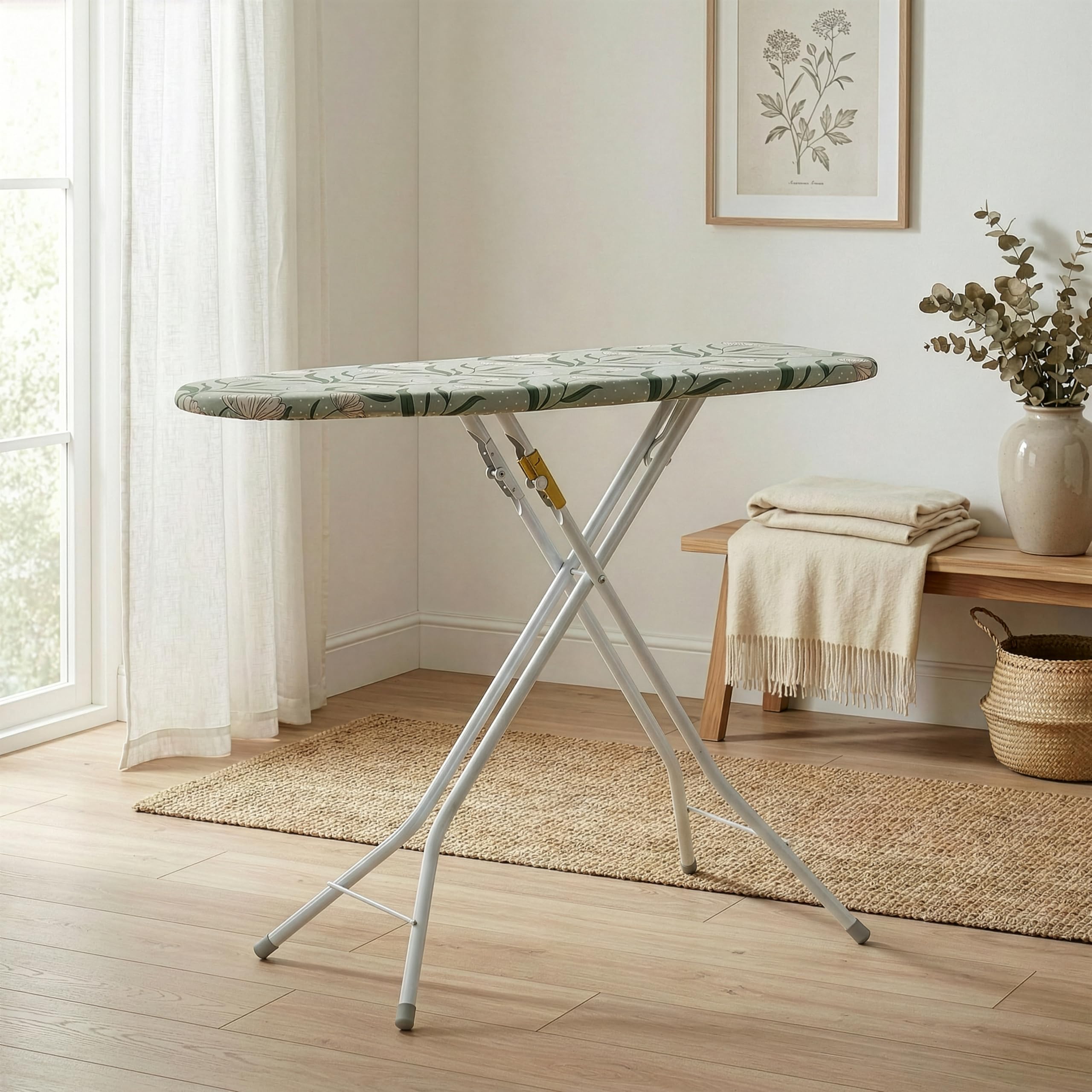 Rörets - Bügelbrett Bolt White | Mit Aufhängehaken & Sicherheitsverriegelung - 38x112 cm - Bügeltisch mit Qualität von Schwedens führender Bügelbrettmarke