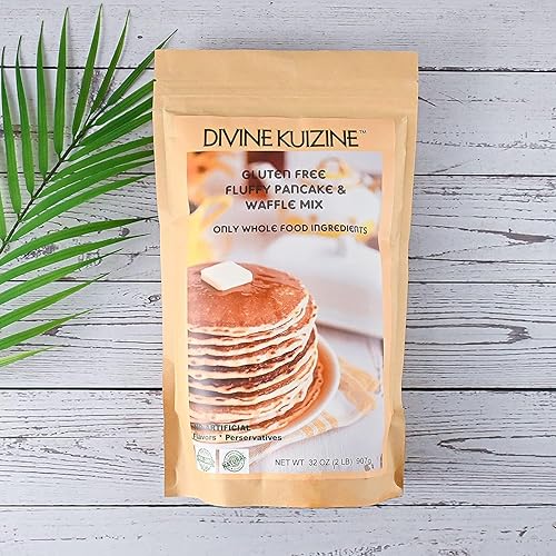 Vista 8 de DivineKuizine - Mezcla esponjosa para panqueques y waffles Mezcla sin gluten Mezcla sin gluten Mezcla para panqueques solo añadir leche