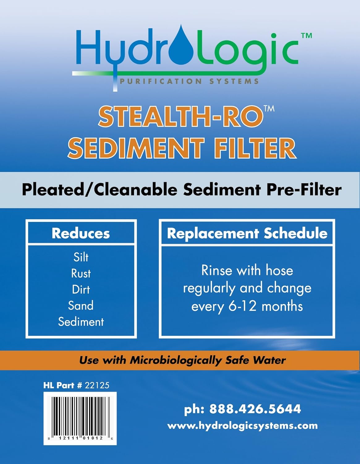 Hydro logic Stealth Sediment Filter 728810