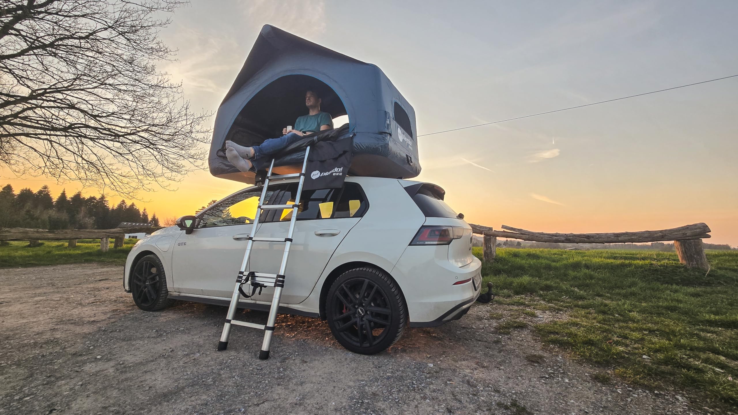 Play.Do! aufblasbares Dachzelt Shell Wing, Dachzelt für 2 Personen, 28 Kg