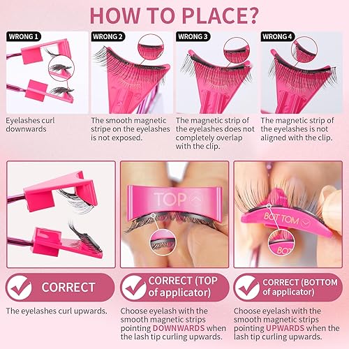 Miniatura 5 de Pestañas magnéticas dobles, pestañas magnéticas sin delineador de ojos 4D aspecto natural, reutilizables, fáciles de usar, pestañas postizas con