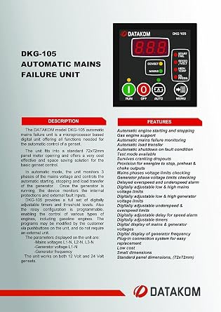 DKG-105 Generator Automatic Mains Failure Control Panel/AMF Controller