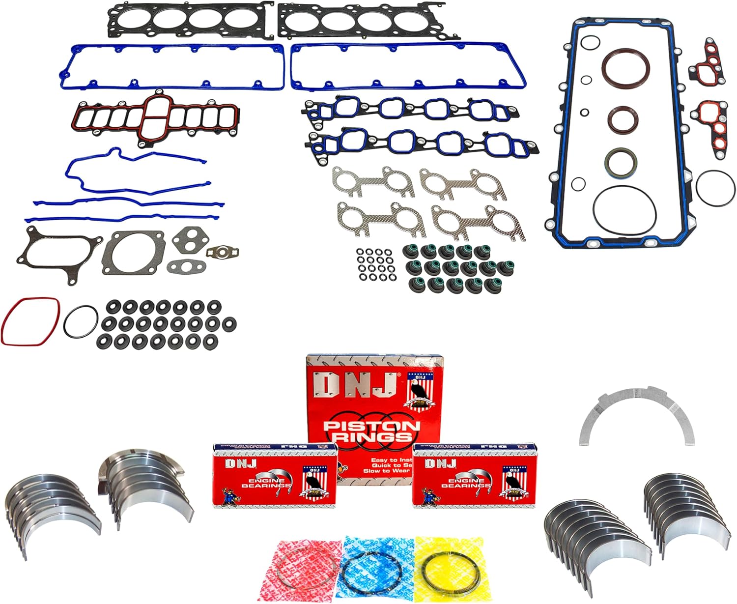 DNJ RRK4178 Engine Re-Ring Kit for 2004-2008 Ford E-150, E-150 Club Wagon, E-250 4.6L V8 16V SOHC 281cid