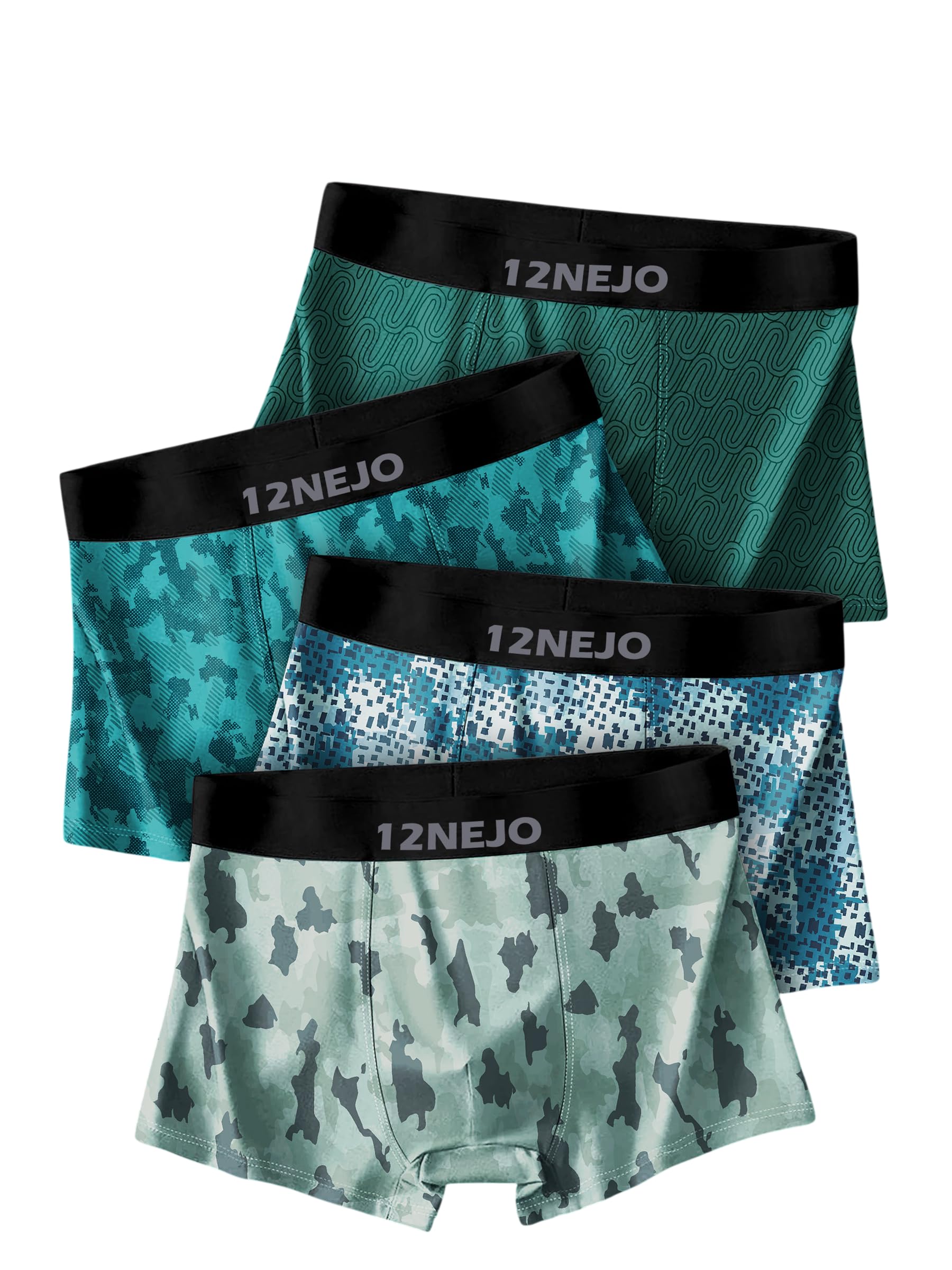 Men’s Ice Silk Boxer Briefs (Pack of 4) | Printed Long Leg Trunks | Breathable Stretchable Moisture-Wicking Cooling Underwear-picture-44