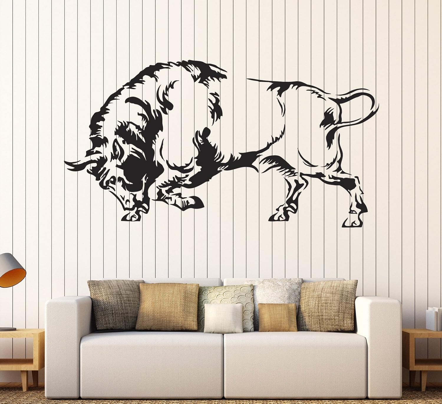 WallStickers4ever Vinyl Wall Decal Buffalo Bizon Animal Tribal Decor Stickers Large Decor (ig4079) Black