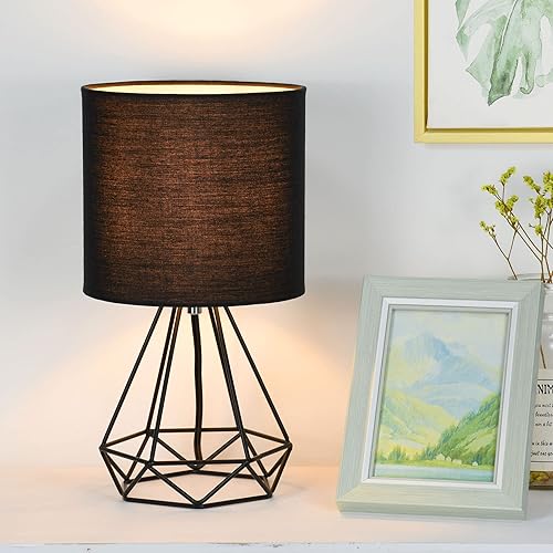 Lampwell Lámpara de mesa pequeña SIM para sala de estar como lámpara de mesita de noche para dormitorio, lámpara de mesa moderna, lámpara de mesa