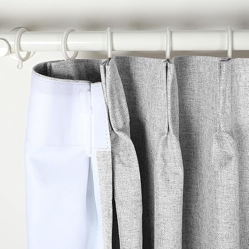 Miniatura 9 de TWOPAGES Cortina plisada de lino con textura para sala de estar o dormitorio, cortina con aislamiento térmico para oscurecer la habitación (1 panel,