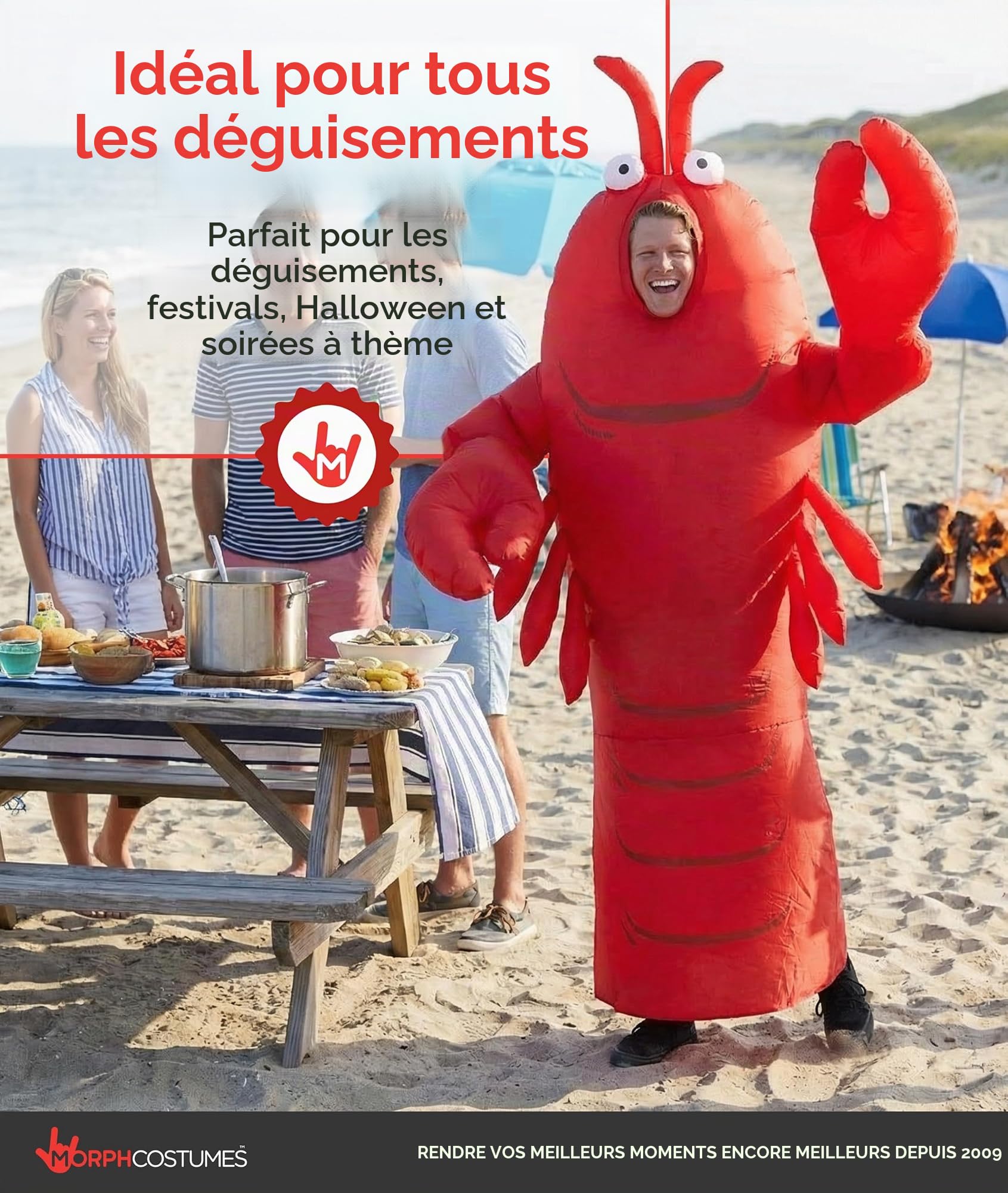 Morph Costumes Déguisement Homard Adulte, Déguisement Gonflable Adulte taille Unique
