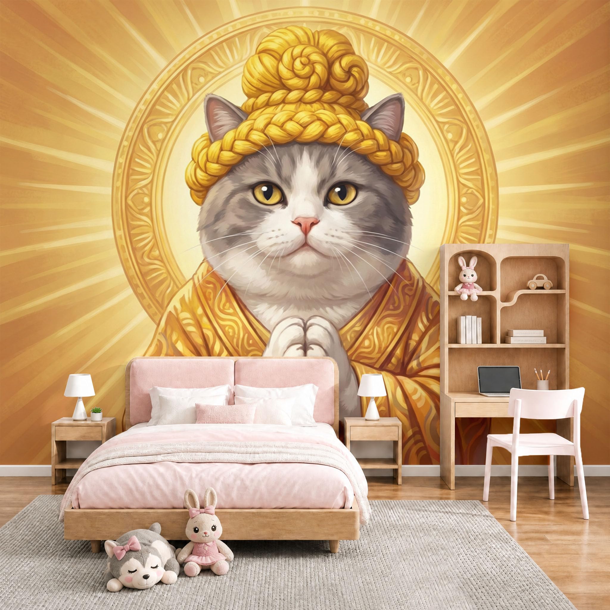 Décoration Murale Fond TV Chambre Papier Peint Animaux Rétro Soie