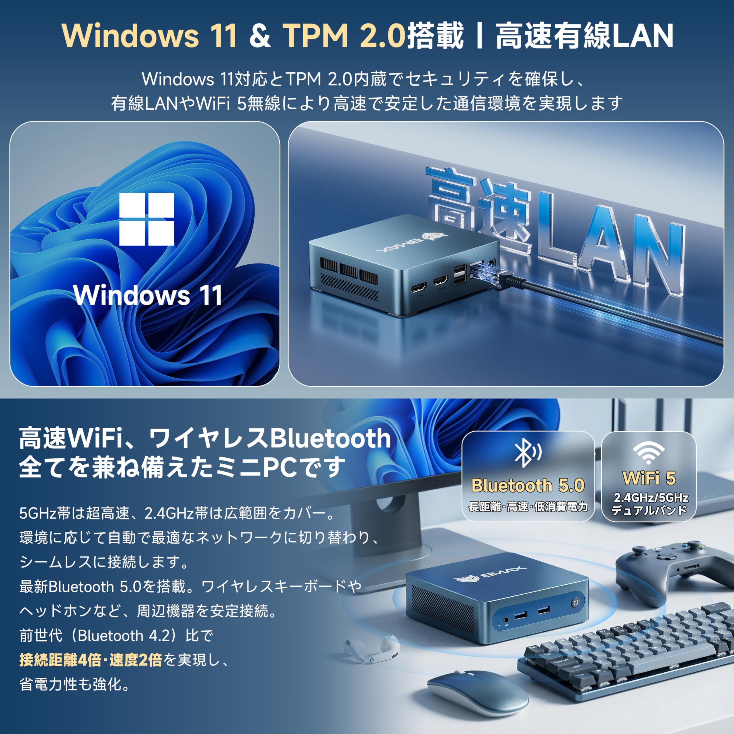 Amazon.co.jp: Bmax Mini PC Intel J3355 Mini PC, 2.5 Hz, 8 TB SSD