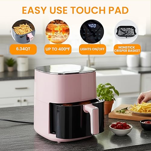 Miniatura 4 de HealSmart Horno freidora de aire digital 12 en 1 de 6.34 cuartos de galón, horno de convección multifunción de 1700 W con ventana de visión, cesta