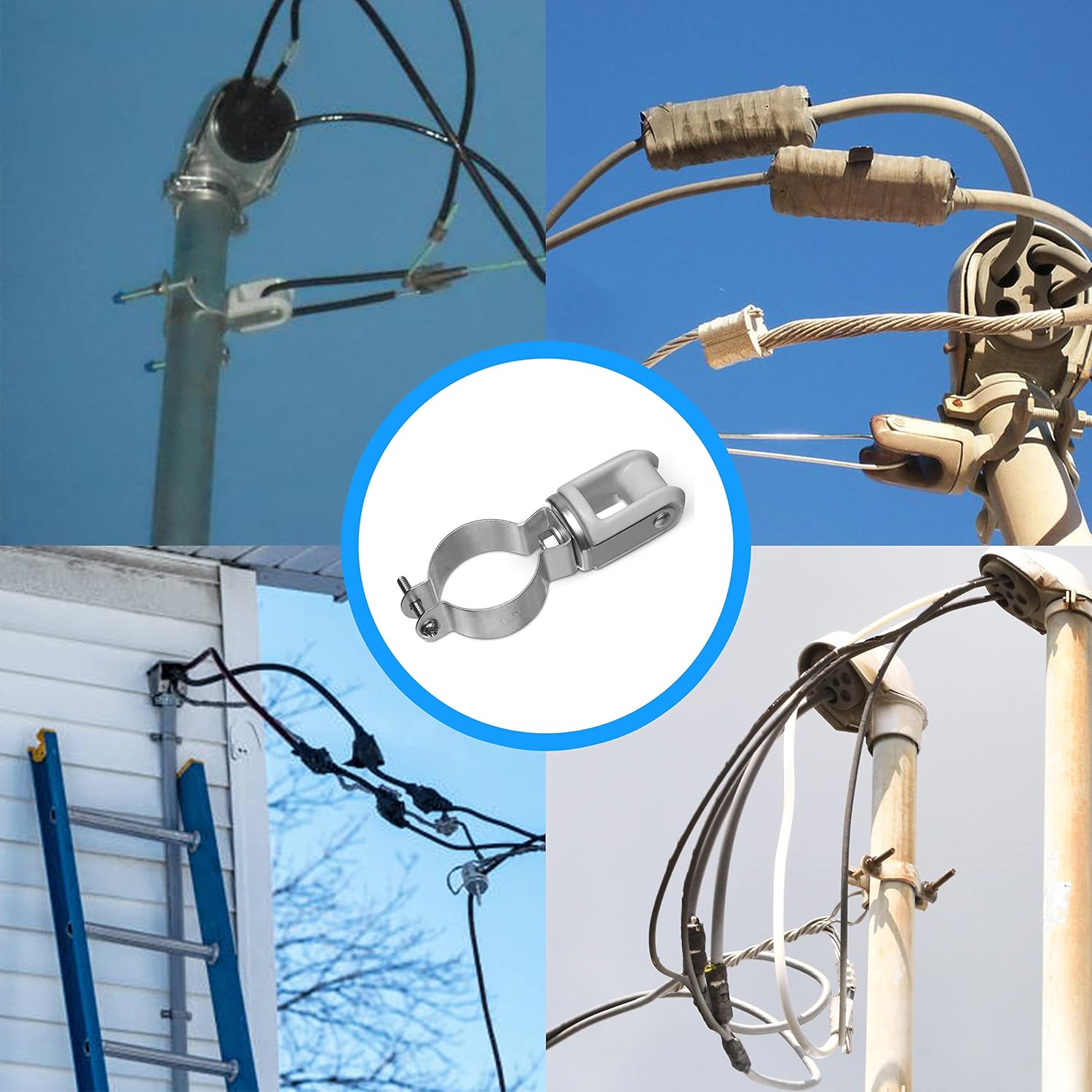 OhLectric Service Entrance Insulator - 2” Pipes Hanger - Ceramic Wire Insulator - Wire Holder - Indoor and Outdoor Use - Available in 3 Dimensions - Conduit Size Measures 1-¼” to 3” - OL-43312