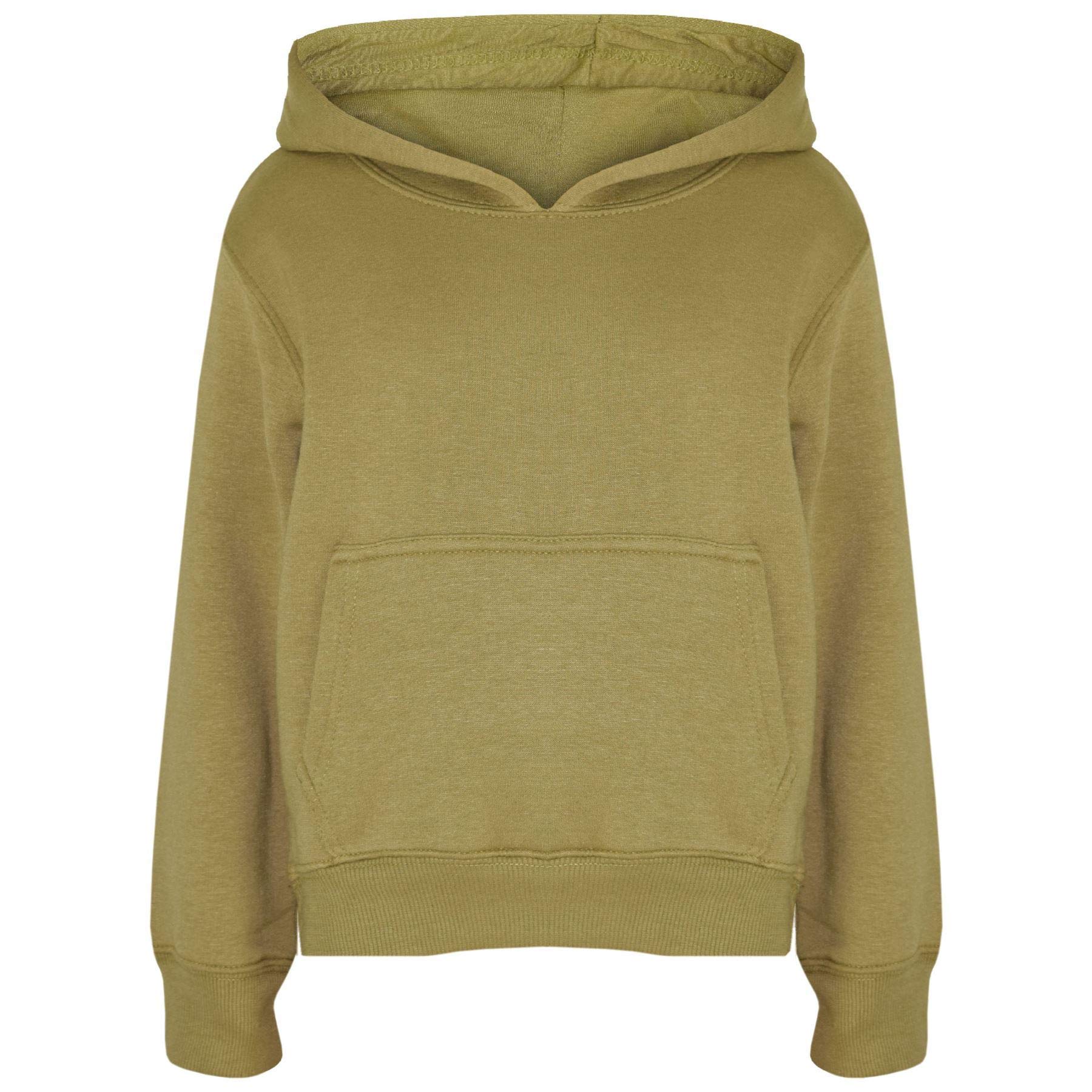 A2Z 4 Kids Girls Boys Plain Sweatshirt Tie Dye Pullover - Plain Sweat Hoodie Khaki 13