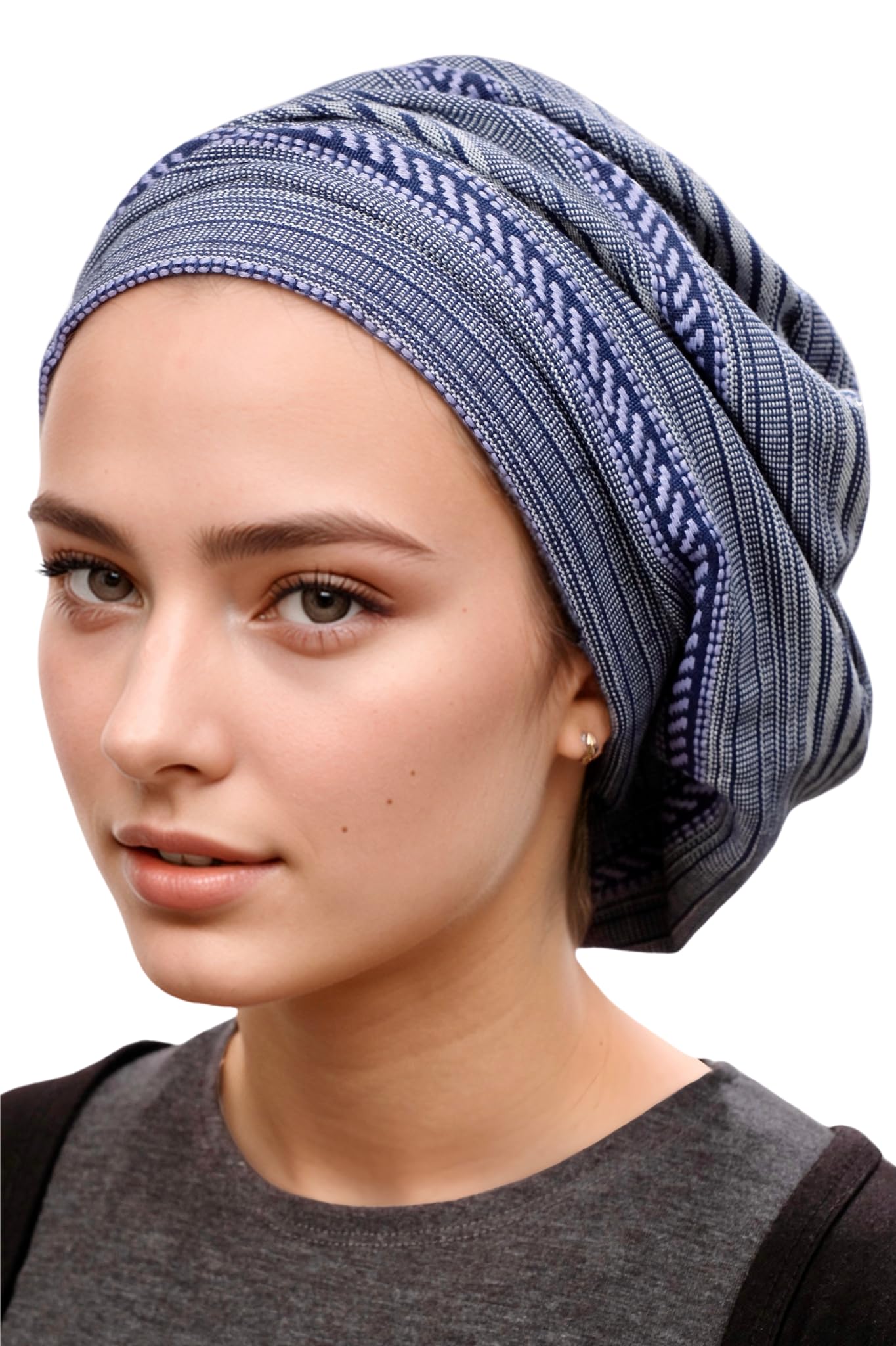 Ermandina Adjustable Tichel Beret for Women – Modest Slouchy Beanie Style Snood, Jewish Head Covering