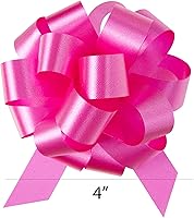 Vista 3 de Berwick Offray The Perfect Bow Pull Ribbon, tamaño acabado de 4 pulgadas con 18 bucles, rosa belleza, 50 piezas