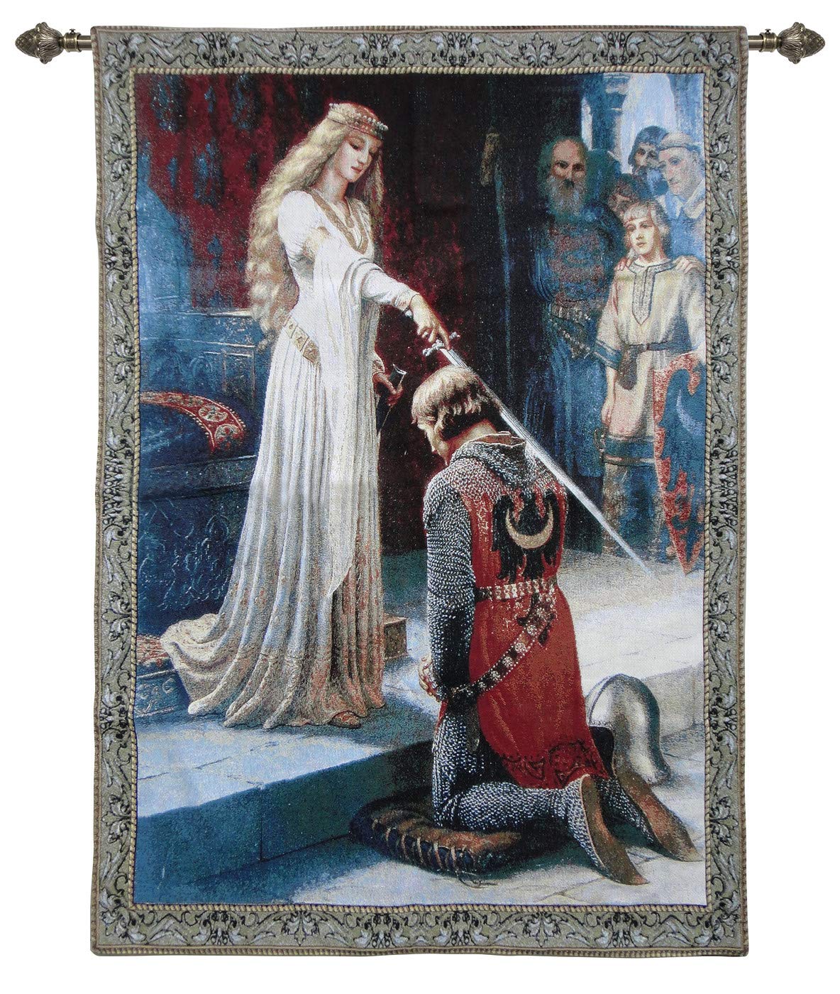 Signare Tapestry Wall Hanging Home Décor Edmund Leighton (The Accolade, Tapestry with Rod)