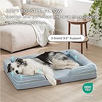 Vista 510 de Bedsure - Cama ortopédica XXL para perros, sofá cama lavable para perros gigantes, espuma de soporte con funda extraíble y lavable, forro Marrón