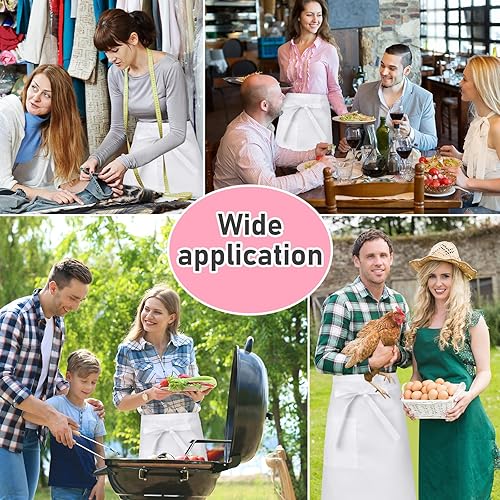 Miniatura 7 de SATINIOR Delantal blanco de medio bistró con lentes de sol para disfraz, delantal blanco con lentes rojos, ojo de gato, lentes nerd, marco de gafas