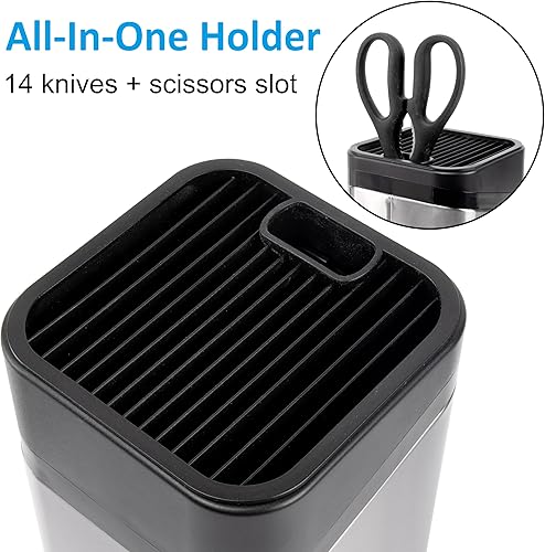 Miniatura 3 de RedCall Soporte universal para cuchillos de cocina, bloque de cuchillos universal de acero inoxidable para encimera de cocina, organizador de