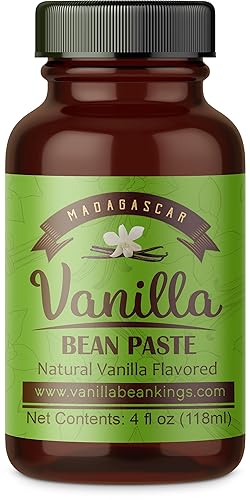 Pasta de vainilla gourmet Vainilla Bean Kings para hornear y cocinar, mezcla de bourbon de Madagascar, hecha con semillas de vainilla auténticas, 4