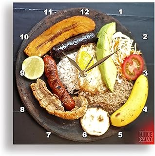 3dRose A Bandeja Paisa - Wall Clock, 10 by 10-Inch (DPP_59842_1)