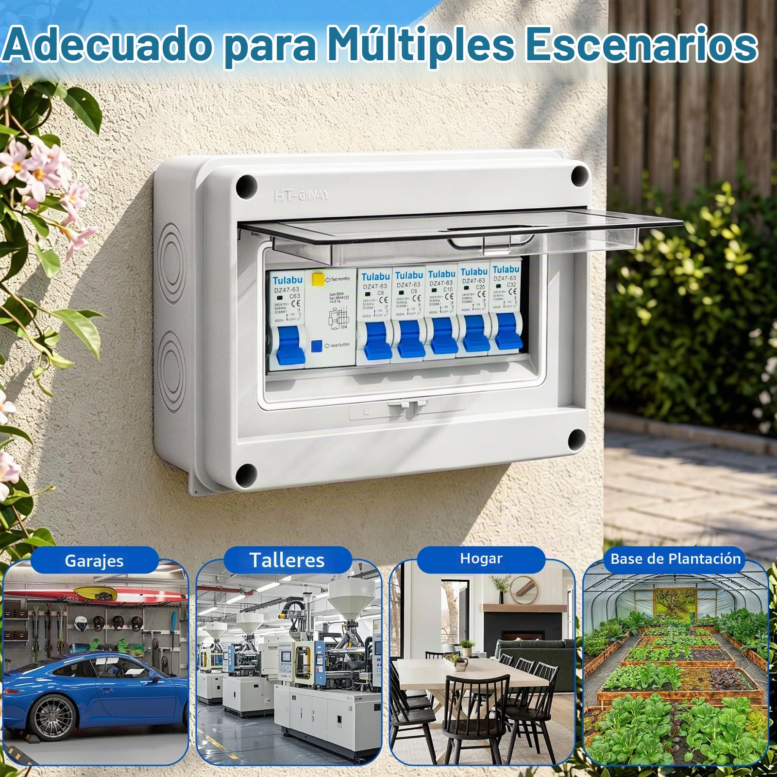 Cuadro Eléctrico IP65 de Superficie, 5 Módulos