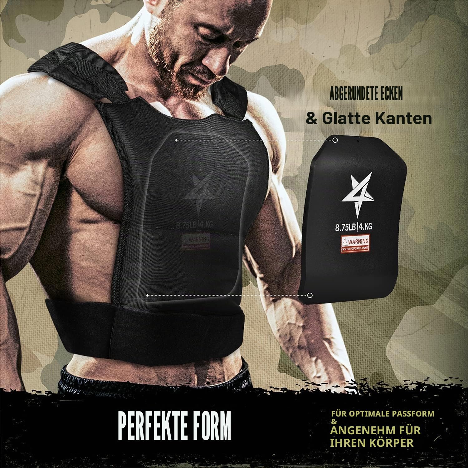 Yes4All Gewichtswestenplatte 5,75/8,75/14/9 kg Paar, Gewichtsplatten für Weste, taktische Platte, Hantelscheibe mit gebogenem ergonomischem Design für Laufen, schweres Training