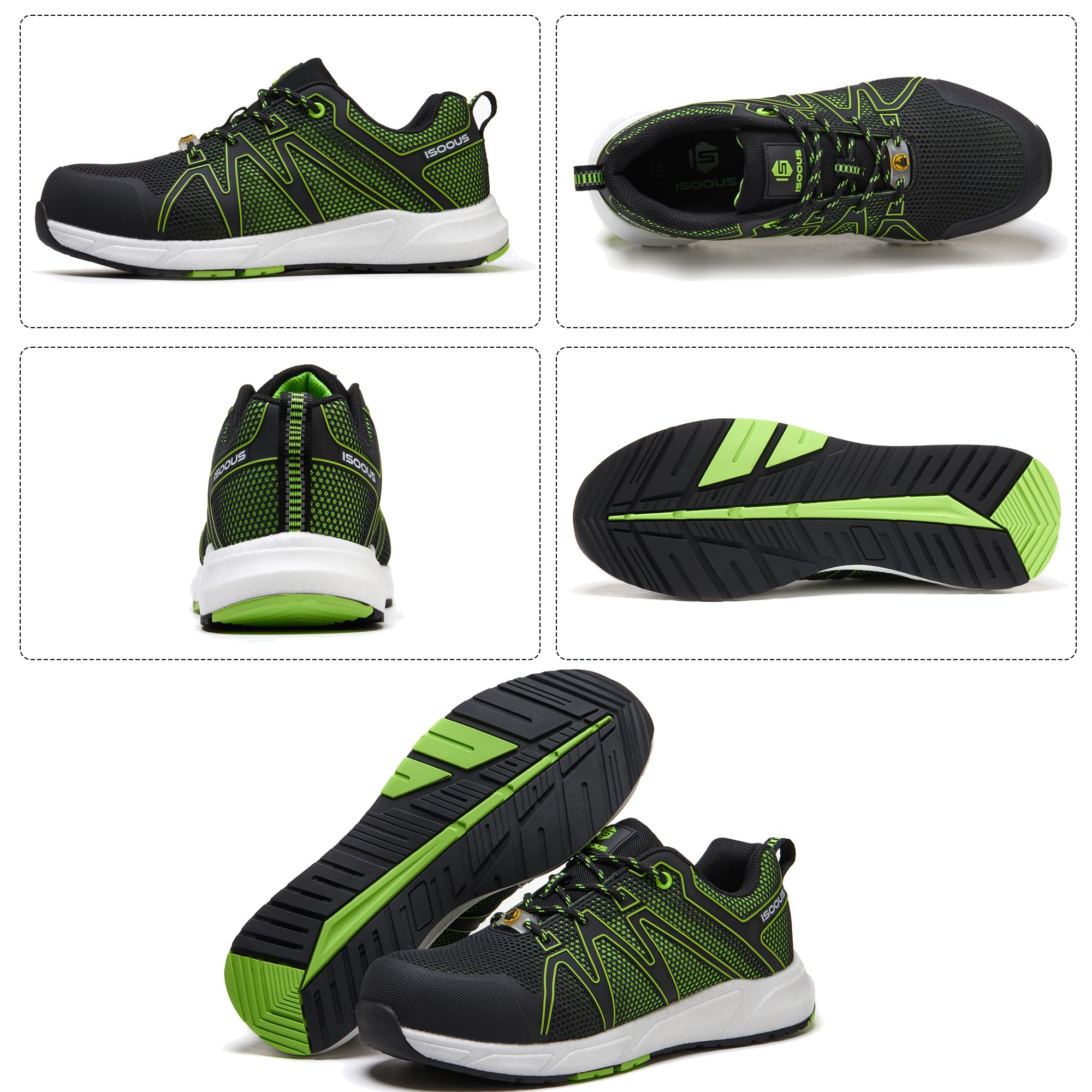 ISOOUS Chaussures de Sécurité Hommes Femmes S3 ESD Basket de Securite Imperméable SRC FO Chaussures de Travail Légère 36-47 EU