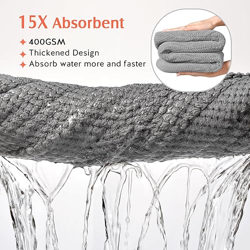 Miniatura 2 de YFONG Paquete de 2 Toallas de Microfibra Envolventes para el Cabello para Mujeres, Turbante de Cabello de Secado Rápido Súper Absorbente para Todos