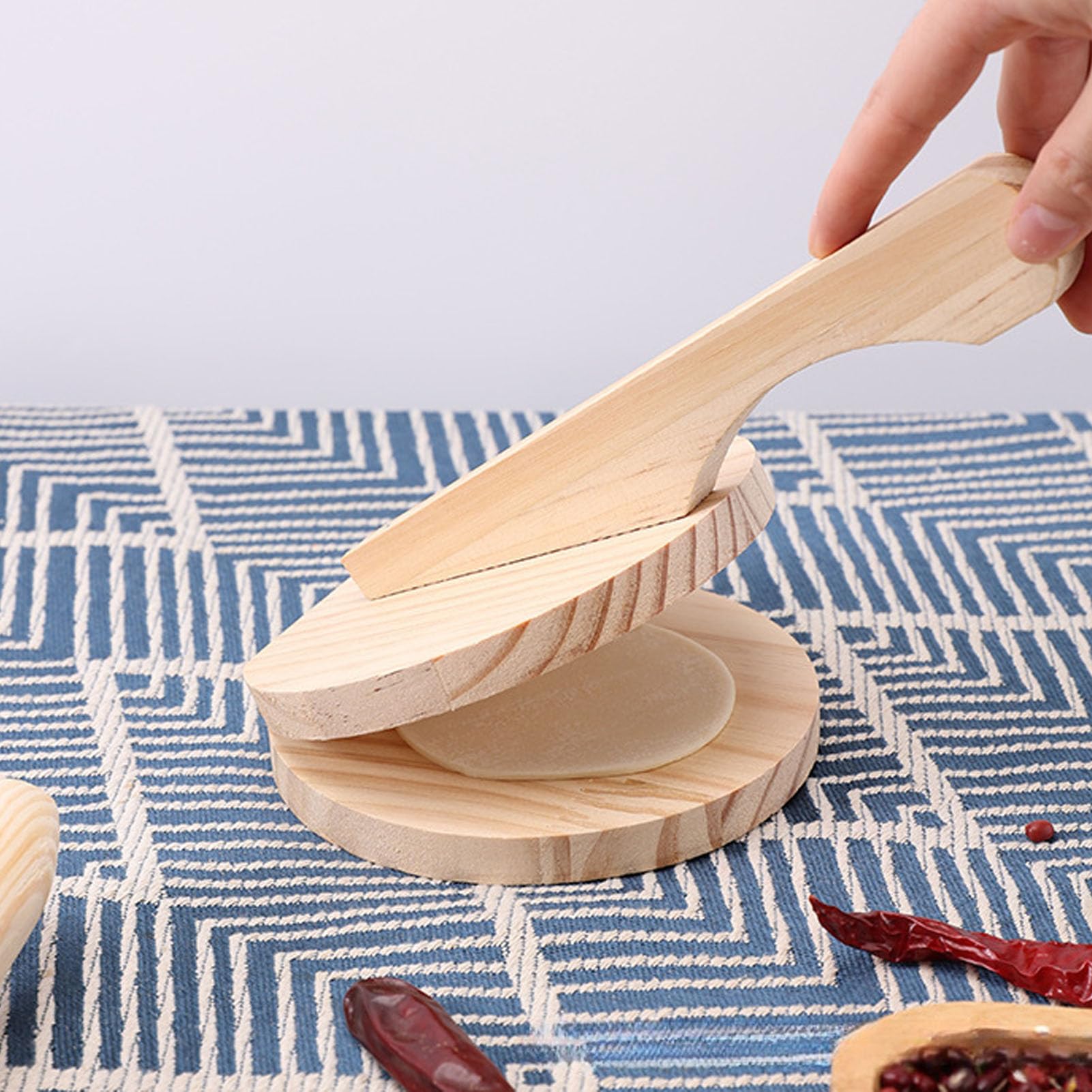 Wooden Tortilla Press 10, Ergonomic Handle, Thin Tortillas, Pizzas, Premium Log Material, No Assembly, Simple with 100PCS Parchment Paper, Large Tortillera Presser (Large)