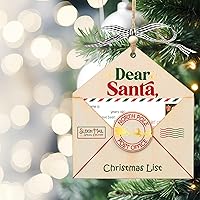 Vista 7 de Jabihome Adorno de letras a Papá Noel 2024, adornos de letras para árbol de Navidad para niños, decoraciones de letras rojas de madera, Noel