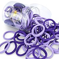 Vista 12 de 50 ligas para el cabello para mujeres y niñas, lazos de algodón sin costuras, soportes suaves para coleta, sin arrugas, sin daños, bandas elásticas