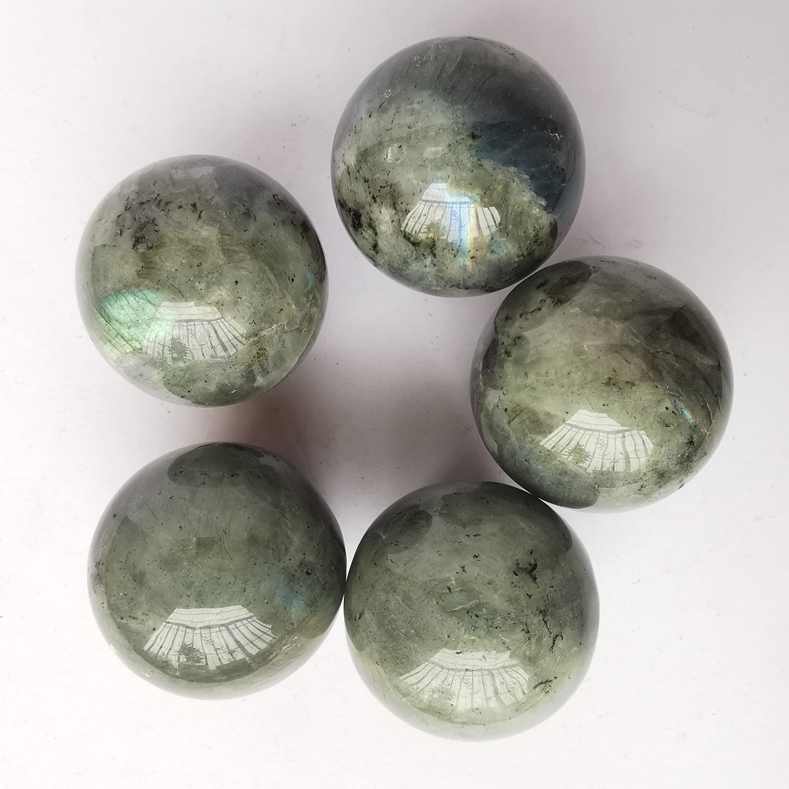 Sfera di cristallo di guarigione per divinazione, sfera di 40 mm, scultura per la casa, palle di Fengshui con supporto in legno, Pietra di luna