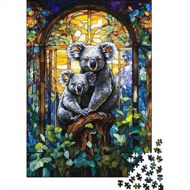 Koala Animal Bosque Puzzle de 1000 Piezas Puzzle para Adultos Papel Estilo Cristal Relajación Concentración…