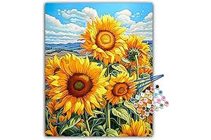 DIYGEMDOT Sunflower DIY Paint by Numbers Kit for Adults Beginners: Acrylic Painting 16X20 Inches