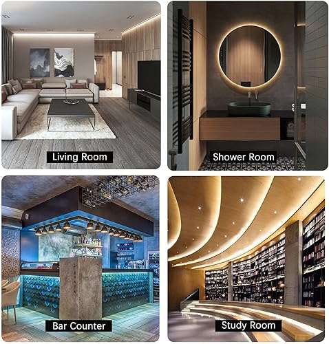 Miniatura 6 de COB Tira de luces LED alimentadas por USB de 5 V, 1.64 pies1.6 ft, cinta LED flexible CRI 80+ 800LMm 320LEDsm para decoración de bricolaje en