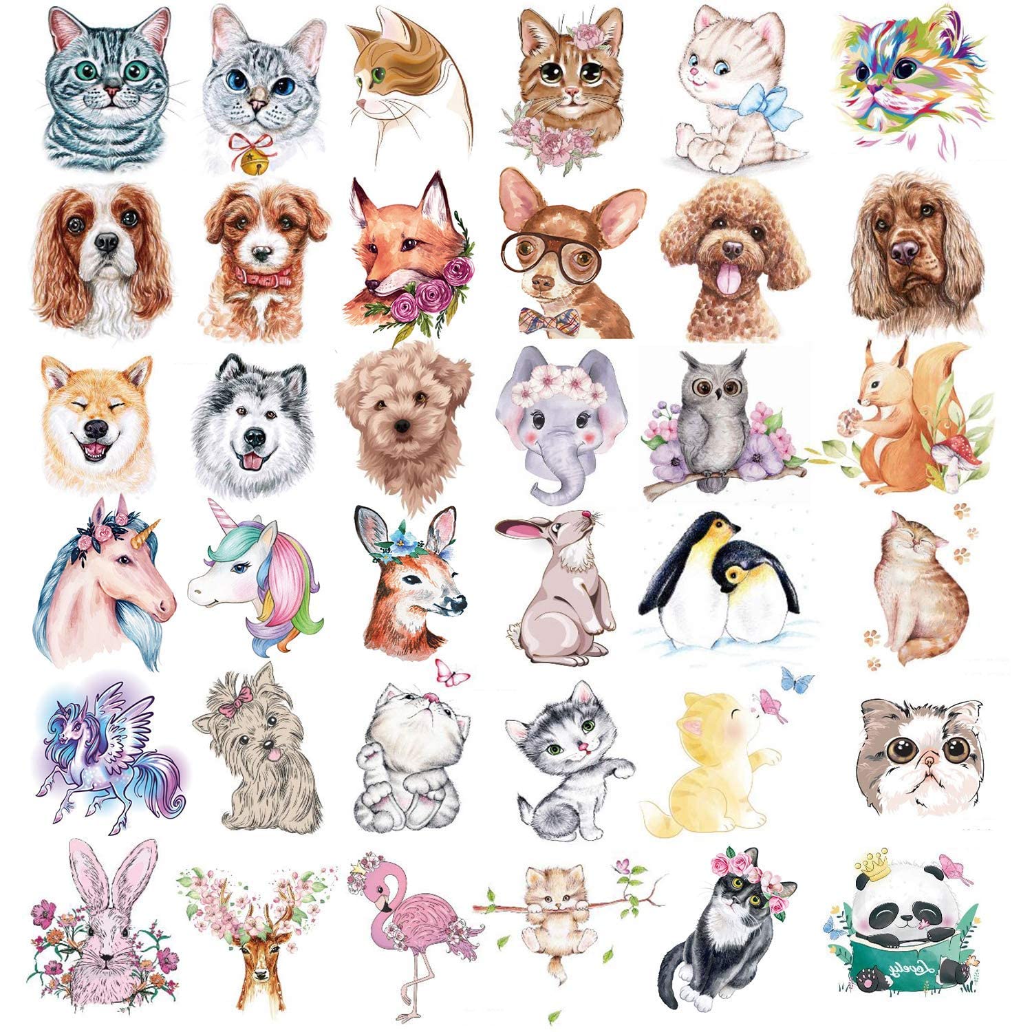 Generic36 Sheets Animals Theme Temporary Tattoos for Kids Featured Zoo Patterned Body Art Waterproof Tattoos Toddler Tattoos Fake Tattoos for Boys Girls