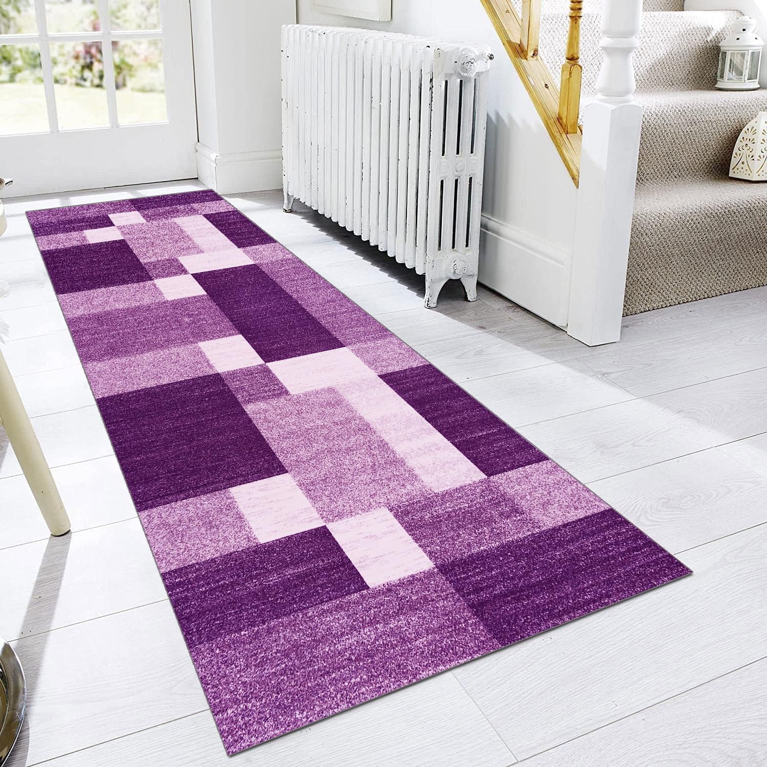Tapis de couloir, cuisine, lavable, antidérapant, 100 x 300 cm de long, violet, tapis de cuisine, de couloir, salon, chambre à coucher, vendu au mètre, personnalisable