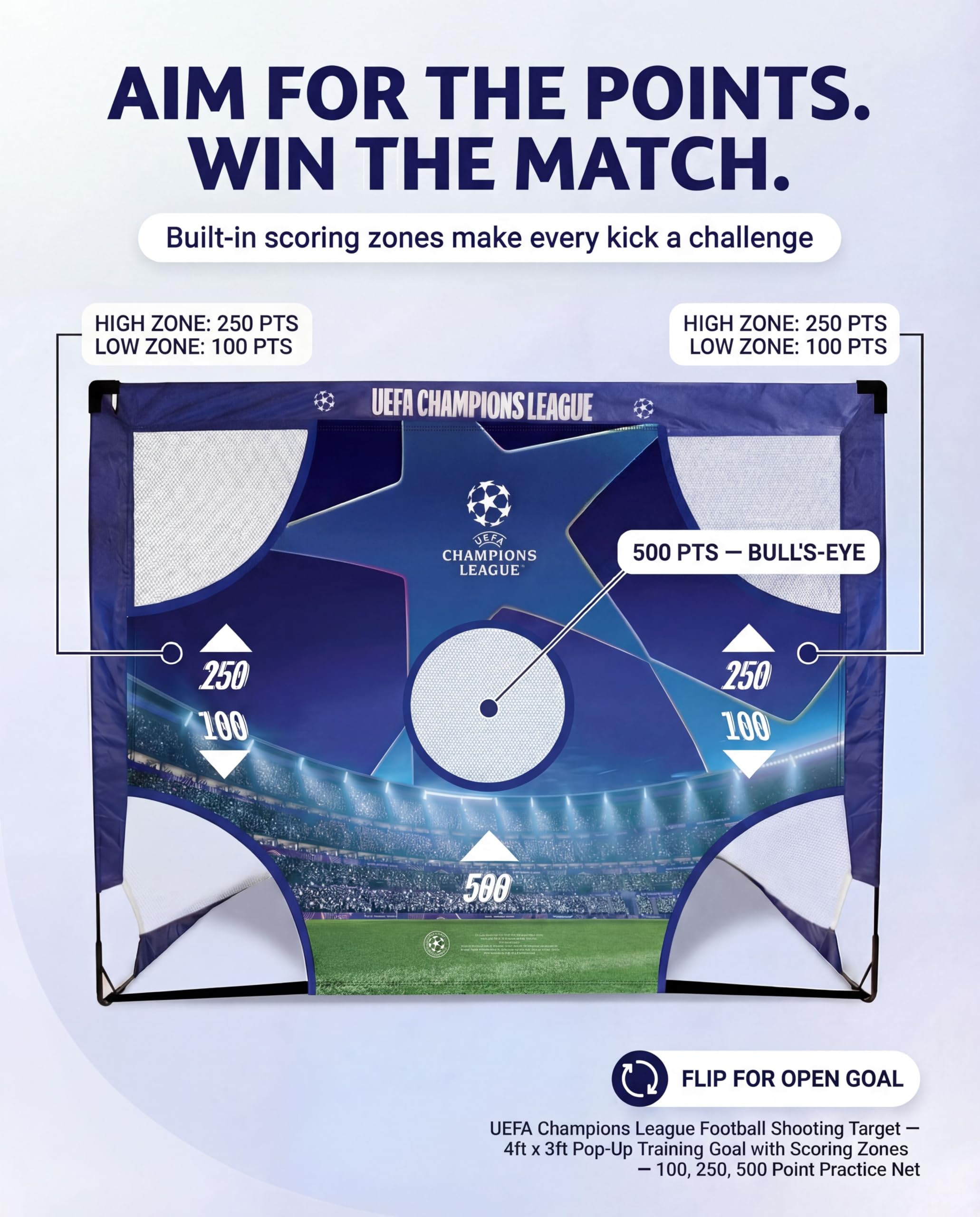 Officially Licensed UEFA Champions League Goal - 4ft x 3ft with