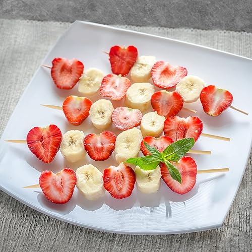 Miniatura 8 de HANSGO Pinchos de bambú natural, brochetas de madera de 0.197 in y 8 pulgadas para aperitivo, frutas, cócteles, kabob, fuente de chocolate,