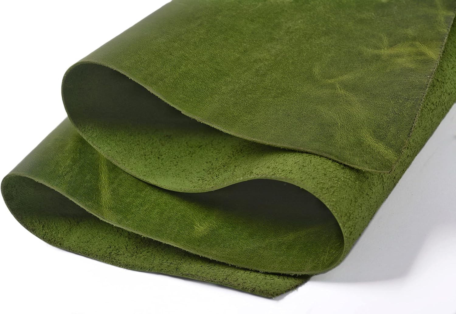 Cuoio Tooling Leather Material, Buffalo Hide Heavy Real Leather Sheets for Craft, Tanned Raw Full Grain Genuine Leather Pieces for Leather Work, 12x12 Green 1.4mm PreCut Thick Leather Squares.