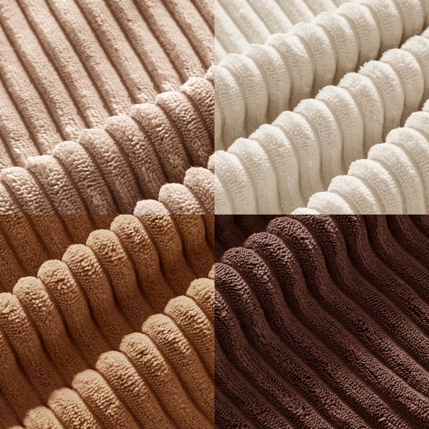 ANRODUO Pack of 4 Decorative Throw Pillows for Couch Gold Brown 18x18 Inch Boho Cozy Soft Corduroy Cushion Covers Farmhouse Accent Pillowcases for Mid Century Spring Home Decor Sofa Bed Living Room