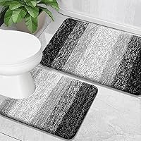 Vista 151 de OLANLY Juego de 2 alfombras de baño de 2 piezas, alfombras de baño de microfibra suave y absorbente y alfombra de inodoro con contorno
