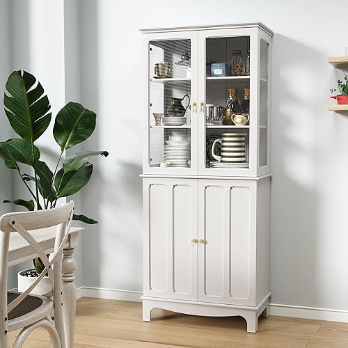 ARTPOWER 72" Freestanding Kitchen Pantry Storage Sideboard, Classical Tall Cabinet