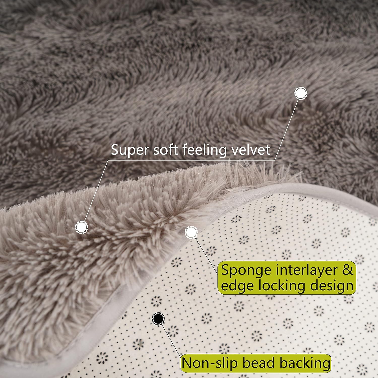 XSIVOD Grey Ultra Soft Floor Carpet, Luxury Fluffy Shag Lounge Area Rug Ideal for Living Room Bedroom, Nursery - Image 5
