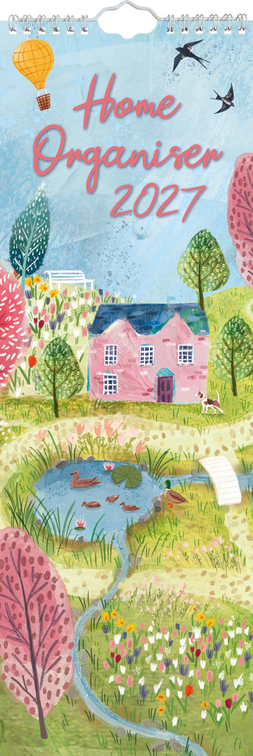 TGSC | Home Organiser Country Life 2027 Slimline Calendar (Jan–Dec 2027), UK Planner with Countryside Themes, Includes UK Holidays, For Home and Office Organisation | 42 x 15 cm