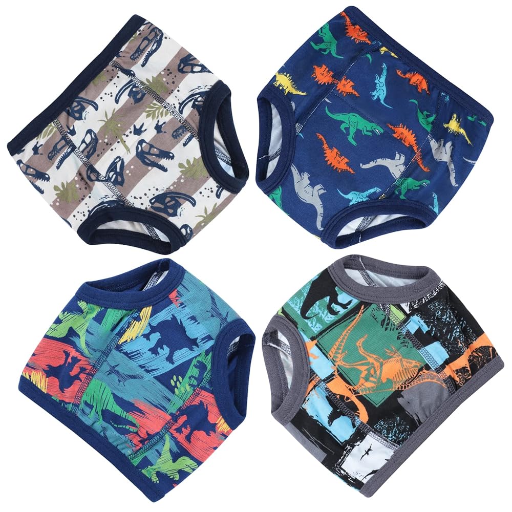 MooMoo Baby Training Underwear 4 Packs Absorbent Toddler Potty Training Pants for Boys and Girls-Cotton Animal Print 2T