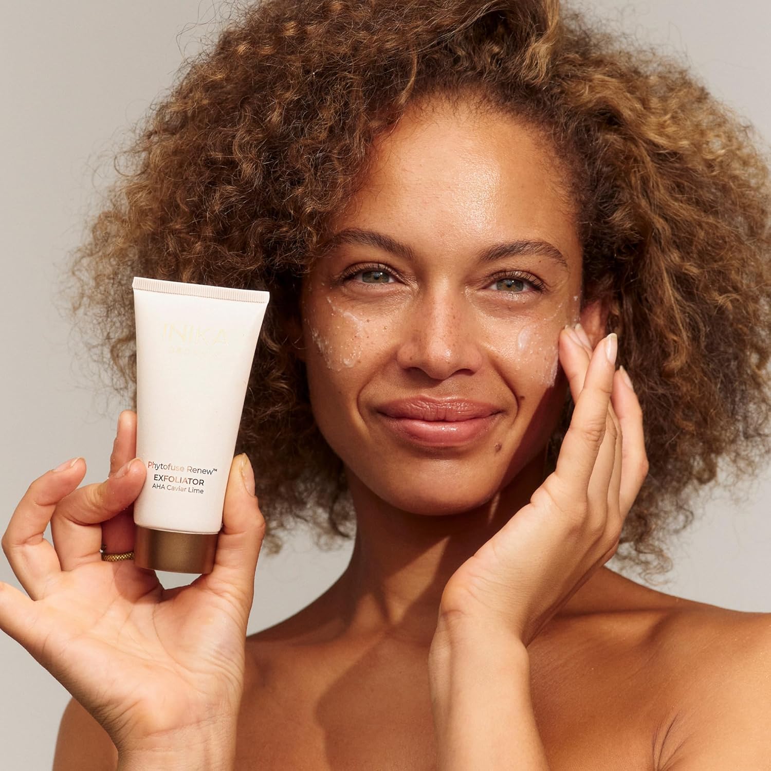 INIKA Organic Phytofuse Renew™ Exfoliator | AHAs and Natural Exfoliating Bamboo + Pumice for Soft, Smooth & Balanced Skin. Combined Physical + Chemical Exfoliation with Nourishing Ingredients. 75mL