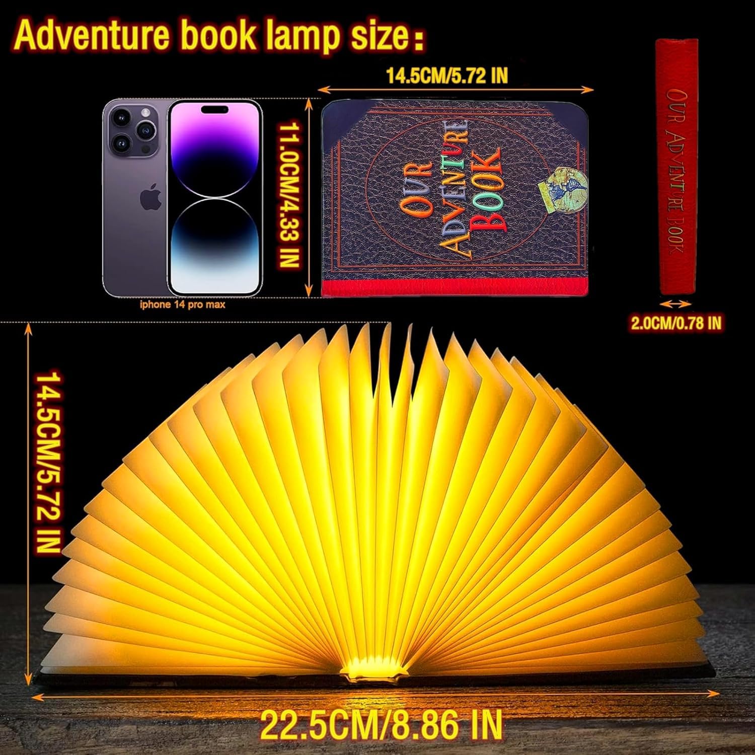 Adventure Book Night Light, 3D Lamp&5 Colors Folding Serbia - View #11